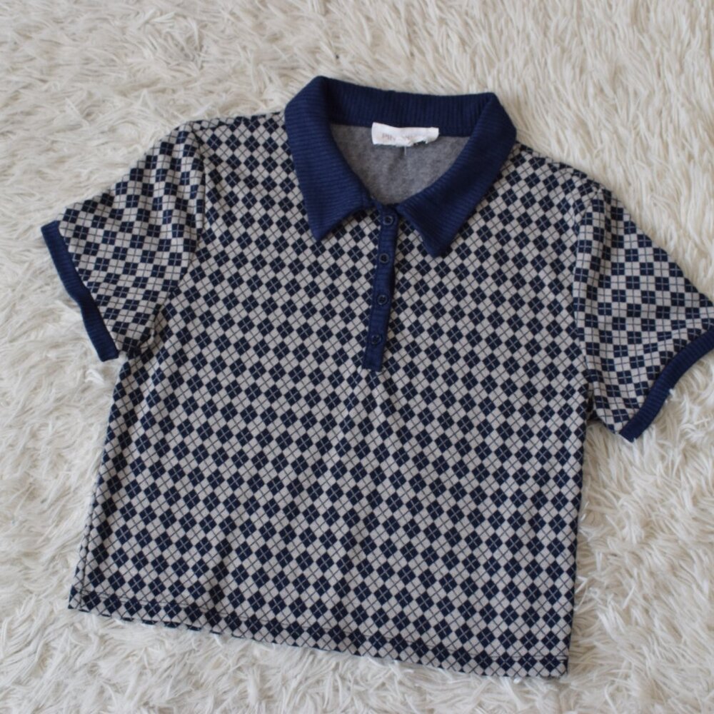 Poly/Rayon Spandex Short-Sleeved collared blouse‎ by Pink Rose size M - Picture 8 of 11